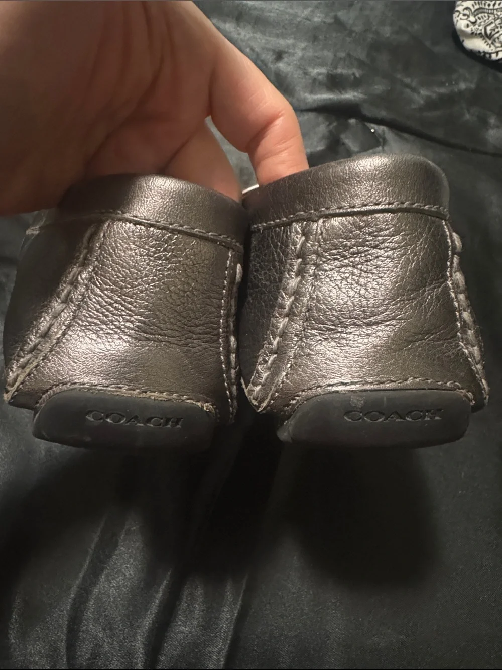 Coach Black Leather Loafers with Signature Bit